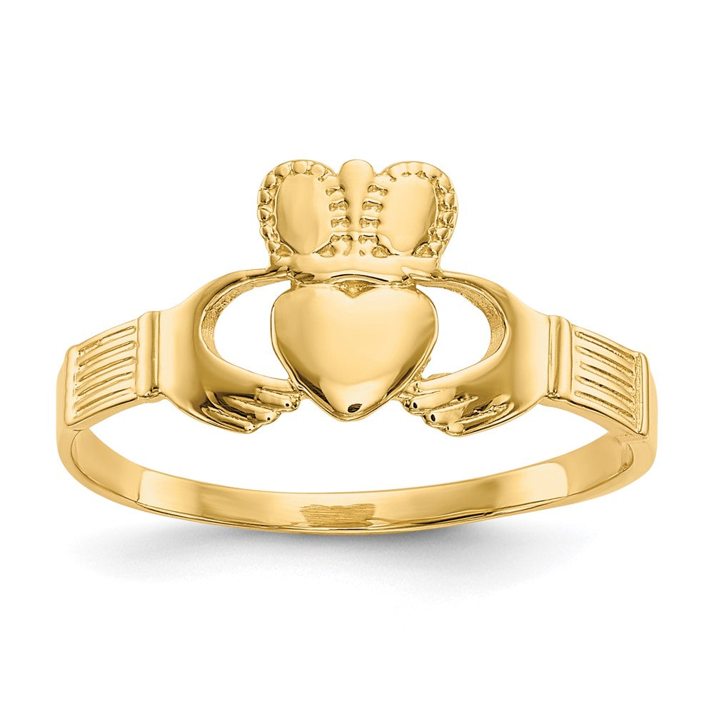 Gold Ladies Claddagh Ring Model-D3108 - Charlie & Co. Jewelry
