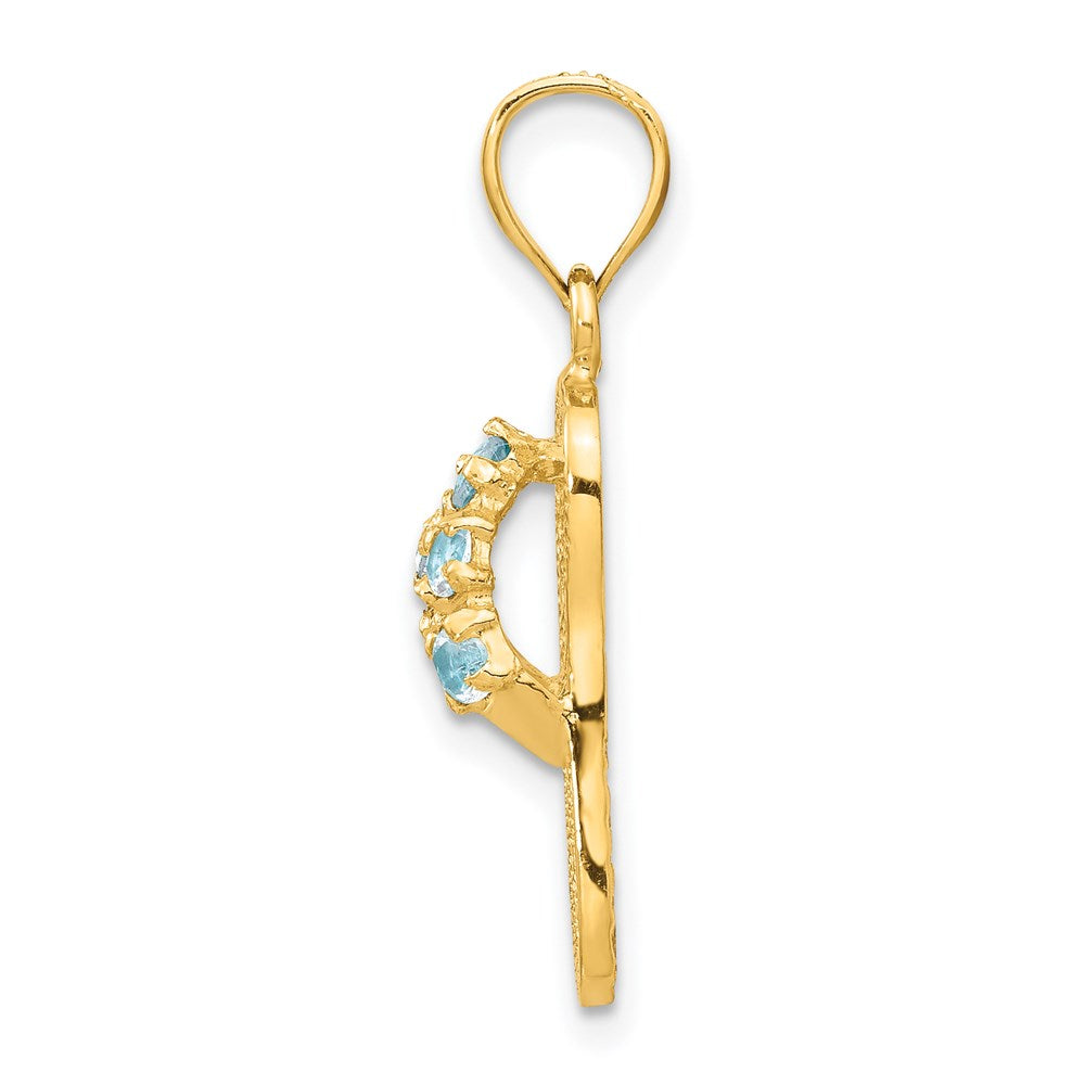 Charlie & Co Jewelry | 14k 3d March/cz Birthstone Flip Flop Pendant - Model D3423