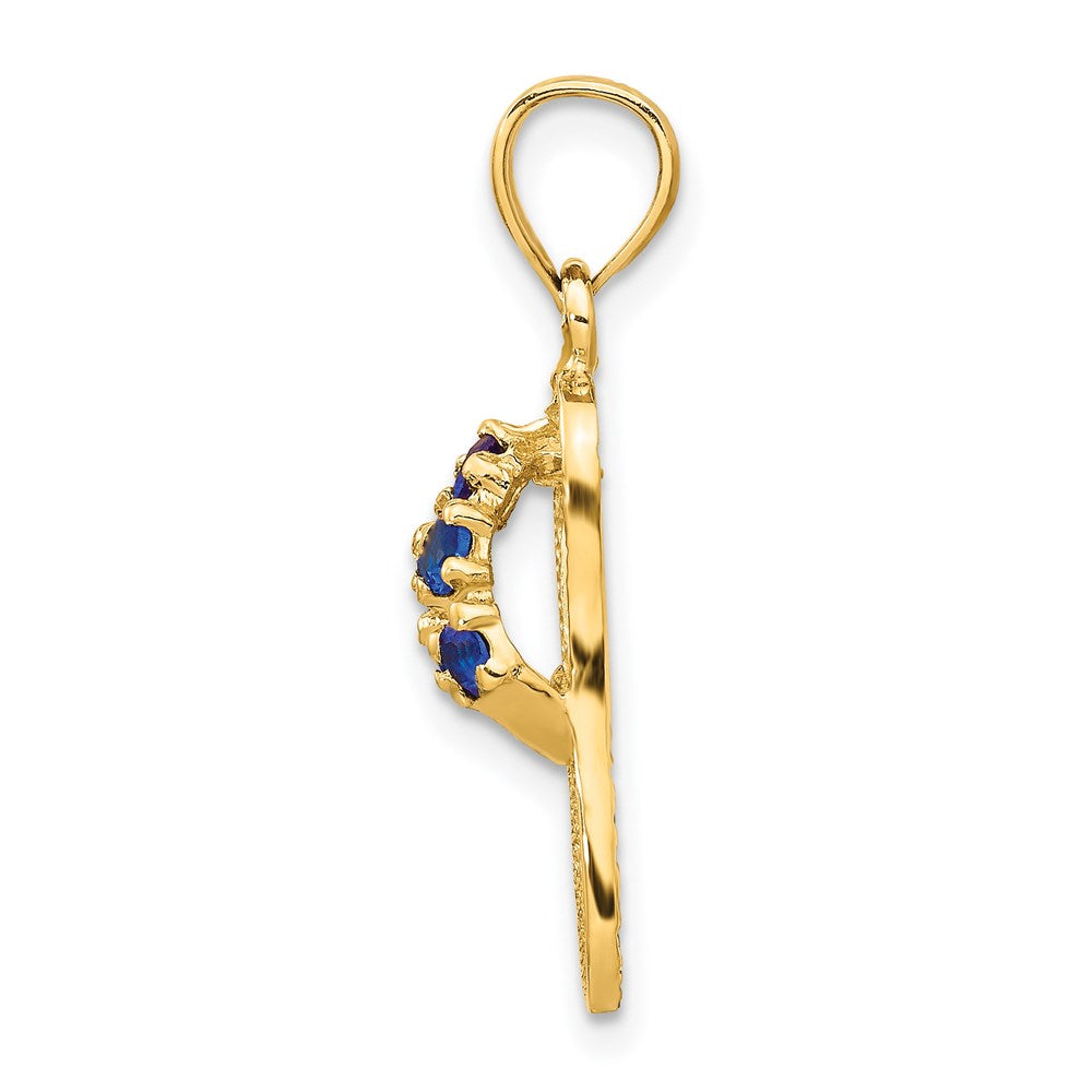 Charlie & Co Jewelry | 14k 3d September/cz Birthstone Flip Flop Pendant - Model D3429