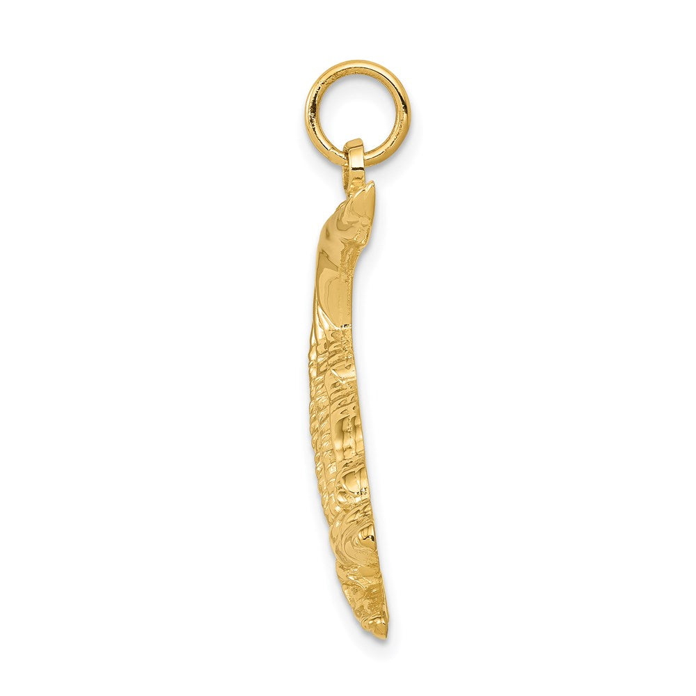 Gold Detailed Alligator Charm Pendant Model-D3462 - Charlie & Co. Jewelry