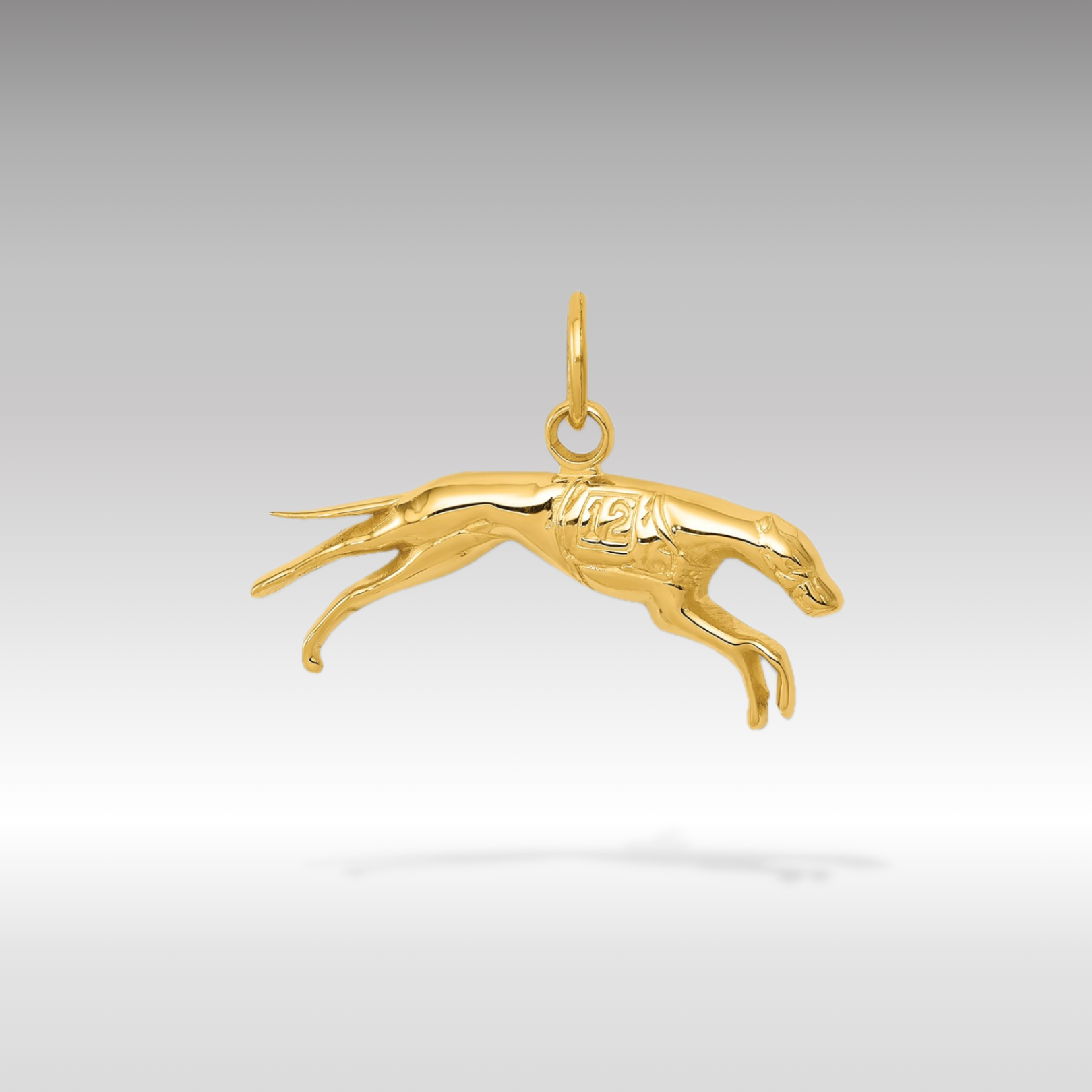 14K Gold Racing Greyhound Charm - Charlie & Co. Jewelry