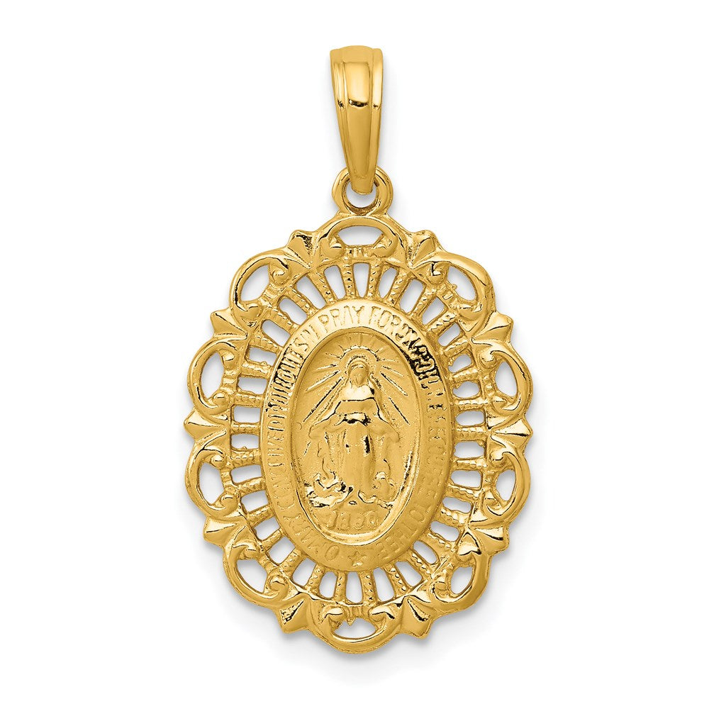 Charlie & Co Jewelry | 14k Oval Miraculous Medal Pendant - Model D3705