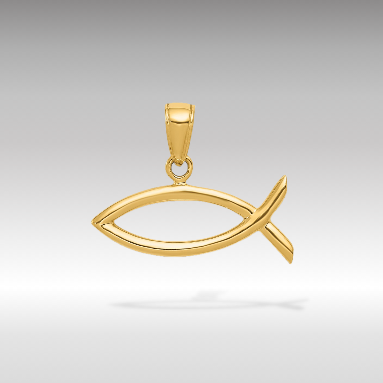 14K Gold Ichthus Fish Pendant - Charlie & Co. Jewelry