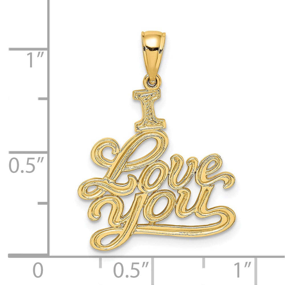 Charlie & Co Jewelry | 14k Textured I Love You Charm - Model D3871