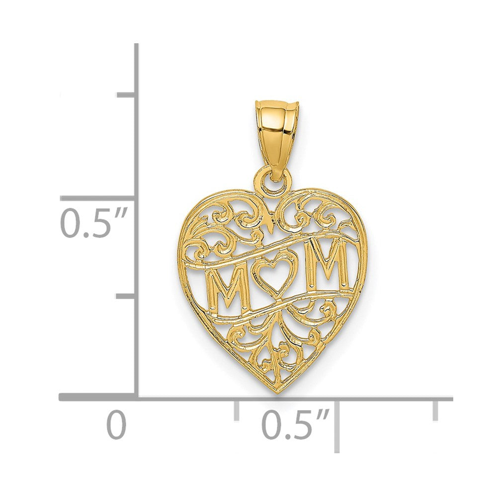 Charlie & Co Jewelry | 14k Mom In Heart Charm - Model D3940