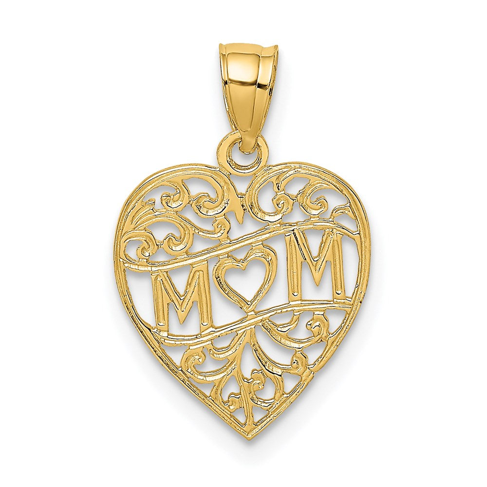 Charlie & Co Jewelry | 14k Mom In Heart Charm - Model D3940