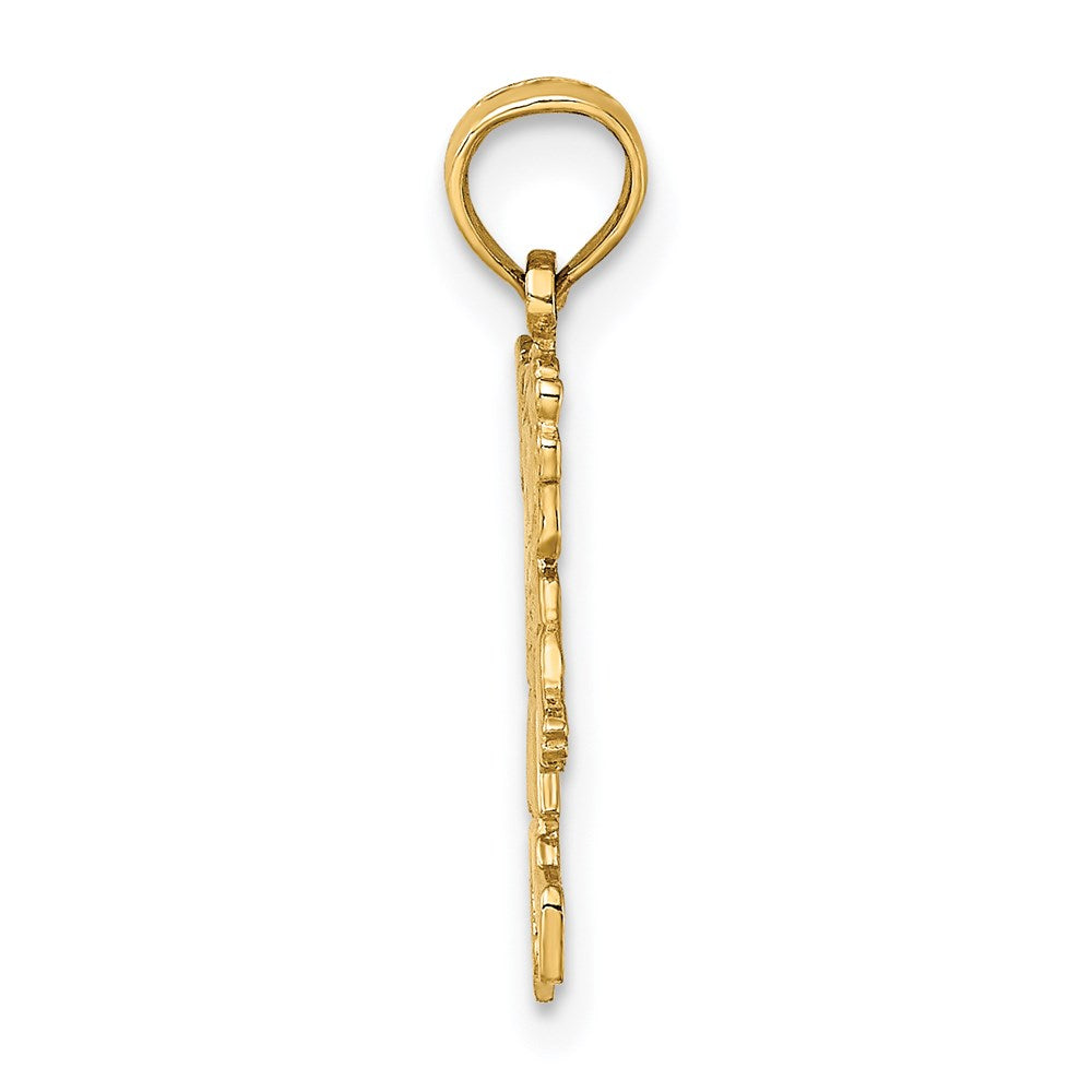 Charlie & Co Jewelry | 14k Girl Waving With Flower On Blouse Charm - Model D3992