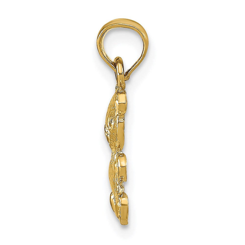 Gold Textured Teddy Bear Pendant Model-D4002 - Charlie & Co. Jewelry
