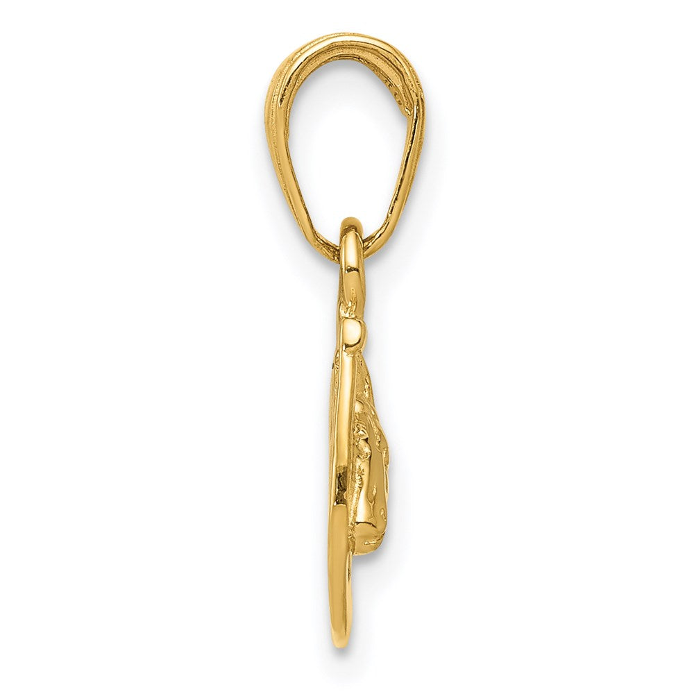 14K Gold Horseshoe with Horse Head Pendant - Charlie & Co. Jewelry