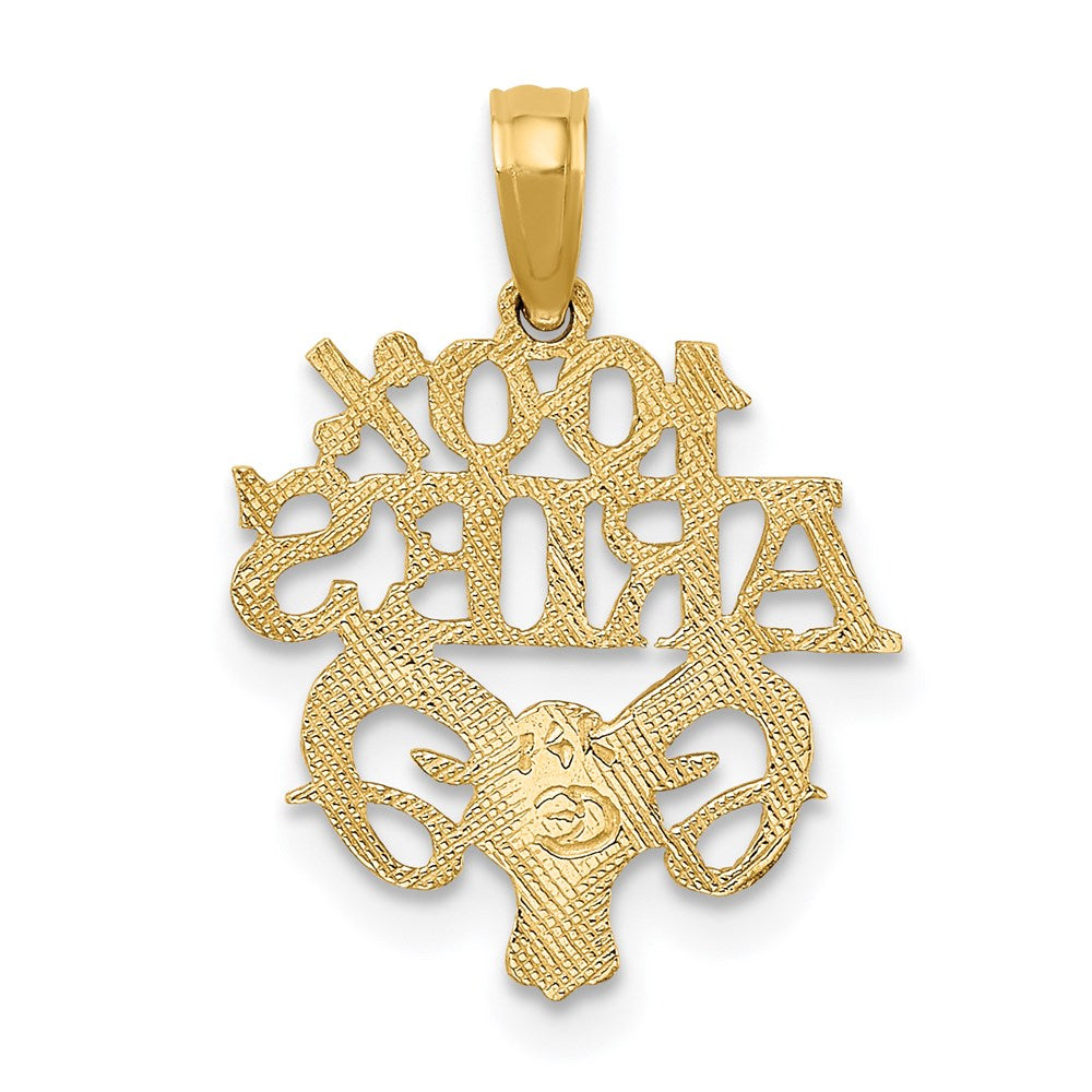 Gold 100% ARIES Ram Small Zodiac Charm Necklace Model-D4054 - Charlie & Co. Jewelry