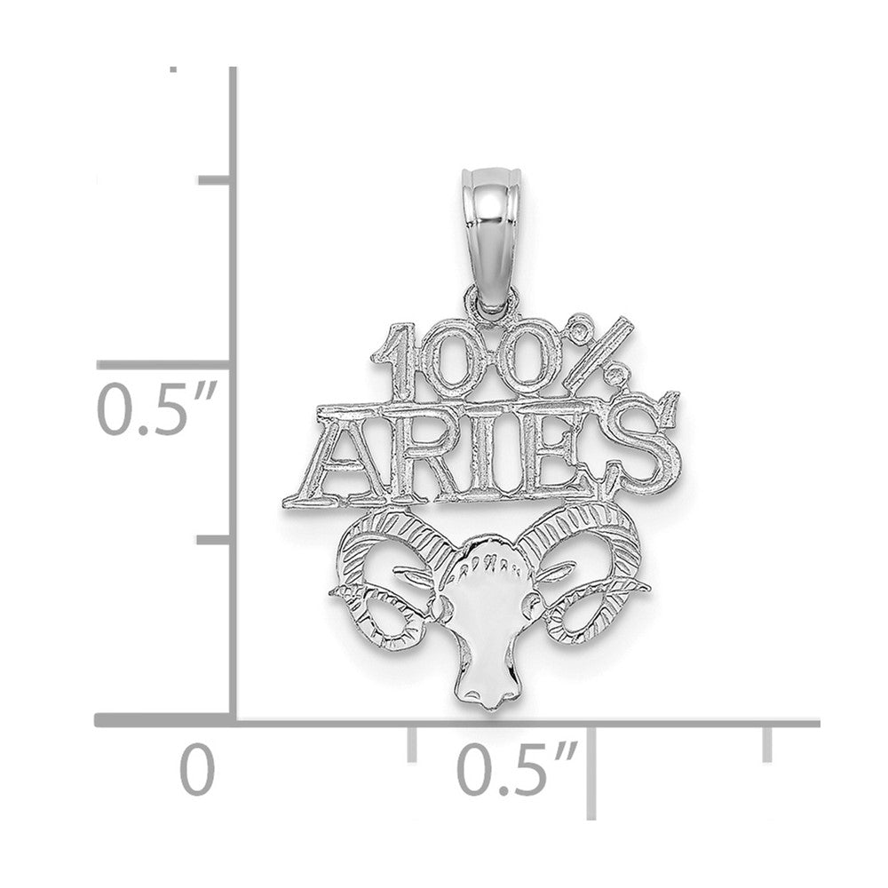 White Gold 100% ARIES Ram Small Zodiac Charm Model-D4054W - Charlie & Co. Jewelry