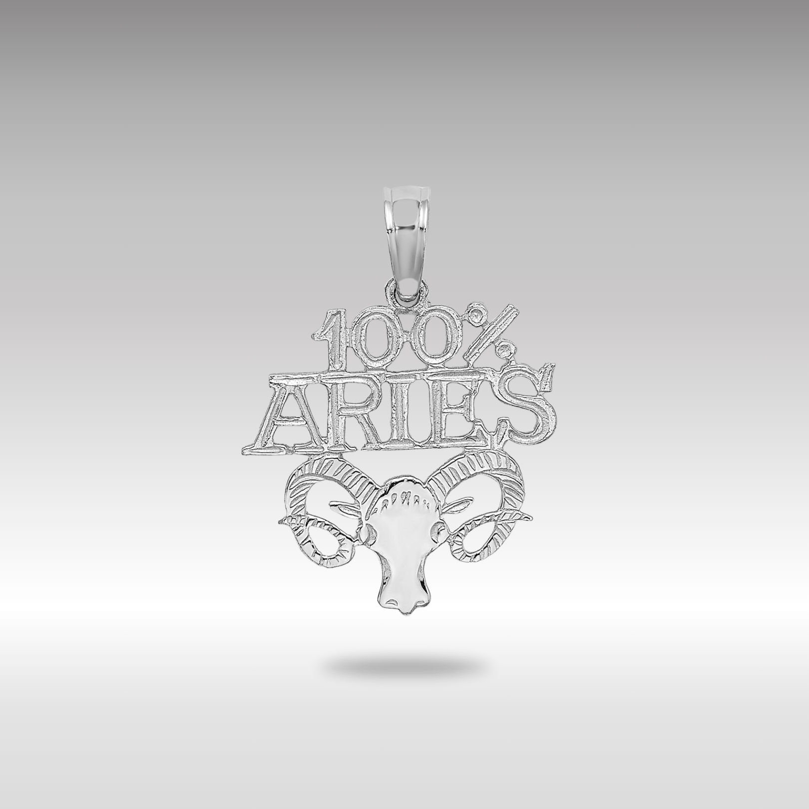 White Gold 100% ARIES Ram Small Zodiac Charm Model-D4054W - Charlie & Co. Jewelry