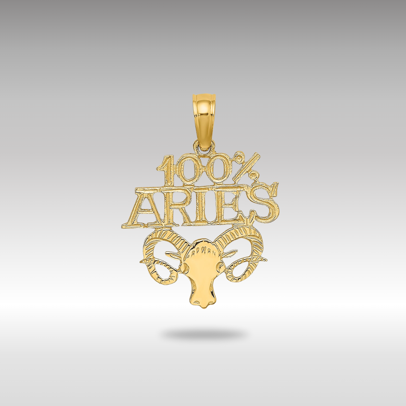 Gold 100% ARIES Ram Small Zodiac Charm Necklace Model-D4054 - Charlie & Co. Jewelry