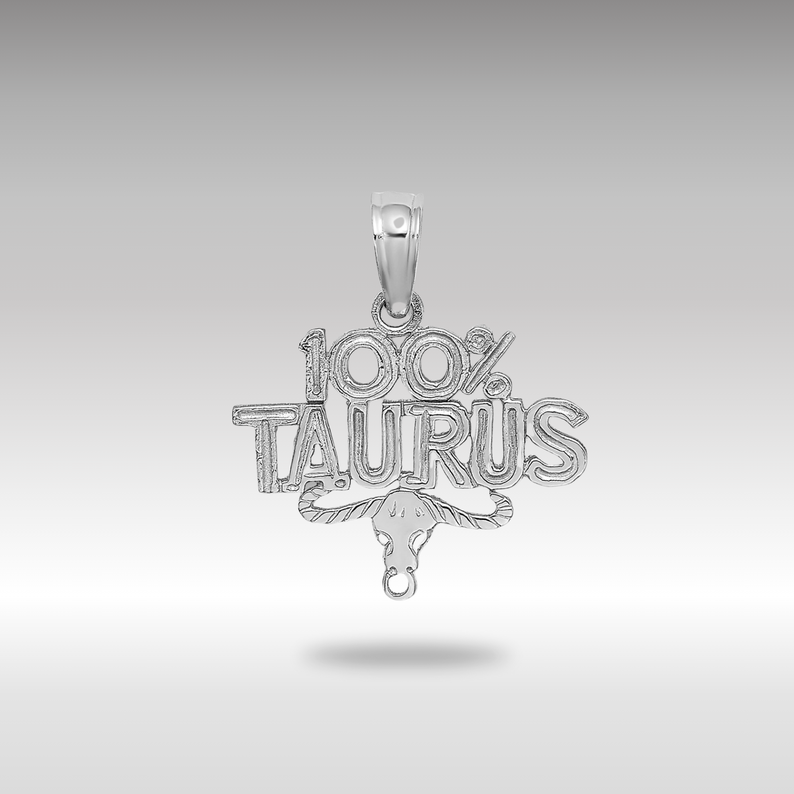 White Gold 100% TAURUS Small Zodiac Charm Model-D4055W - Charlie & Co. Jewelry