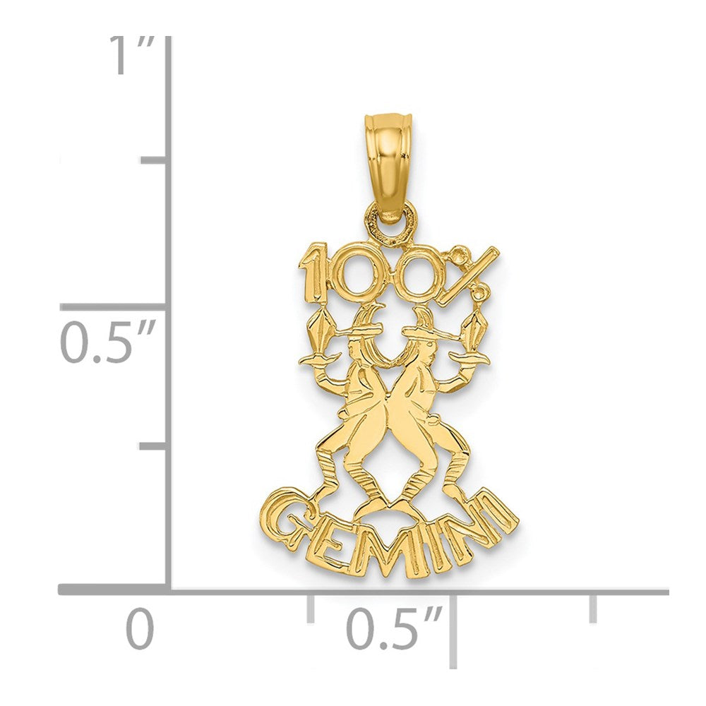 Gold 100% GEMINI Small Zodiac Charm Model-D4056 - Charlie & Co. Jewelry