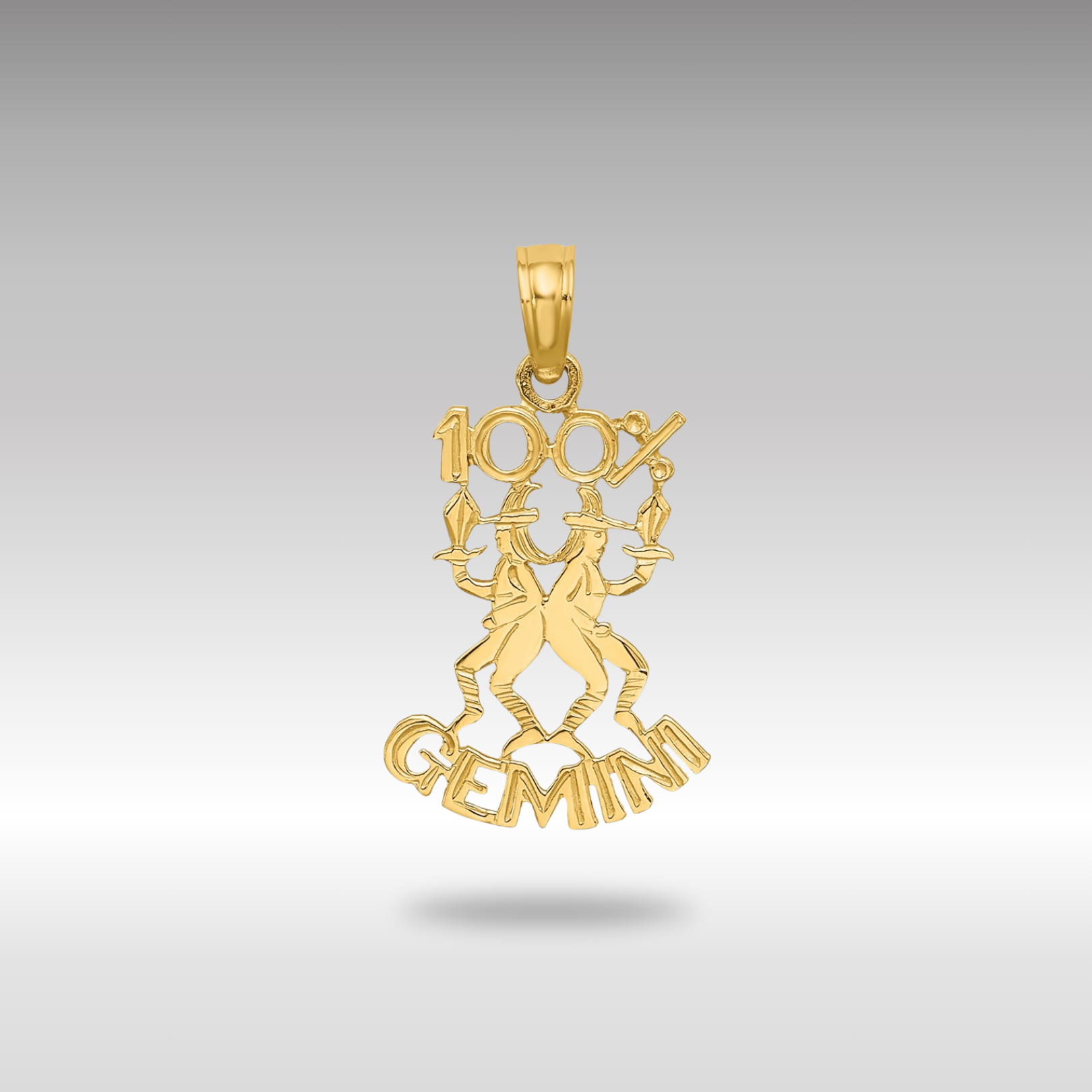 Gold 100% GEMINI Small Zodiac Charm Model-D4056 - Charlie & Co. Jewelry