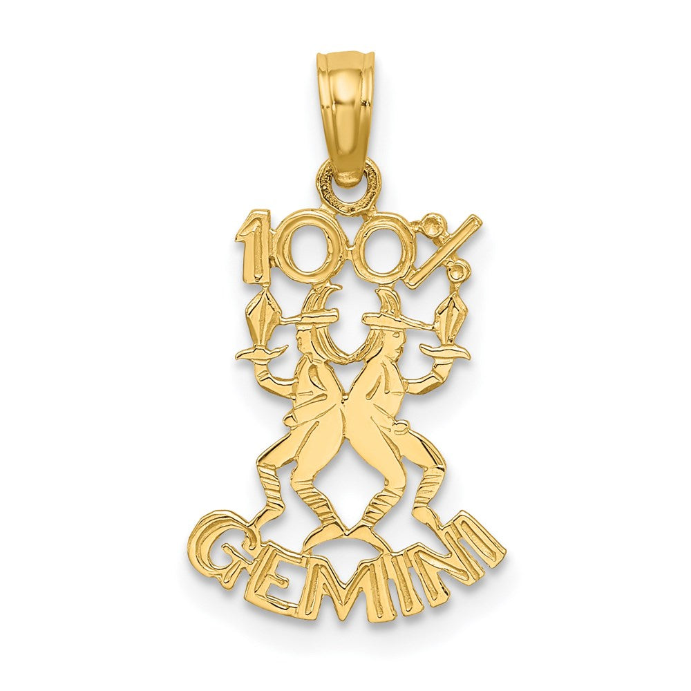 Gold 100% GEMINI Small Zodiac Charm Model-D4056 - Charlie & Co. Jewelry