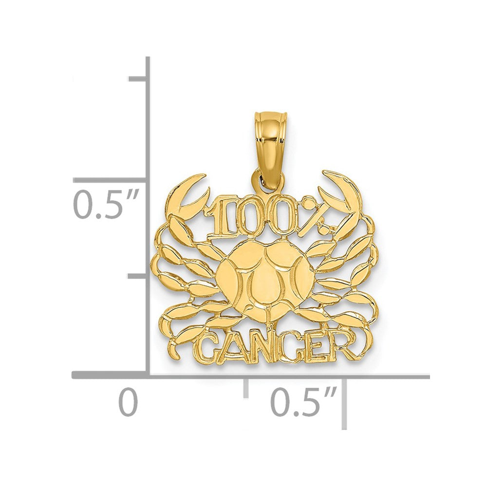 Gold 100% CANCER Crab Small Zodiac Charm Necklace Model-D4057 - Charlie & Co. Jewelry