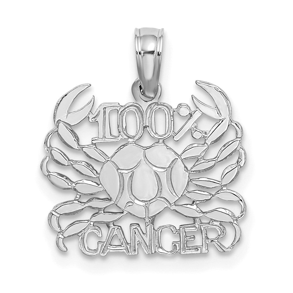 White Gold 100% CANCER Small Zodiac Charm Model-D4057W - Charlie & Co. Jewelry