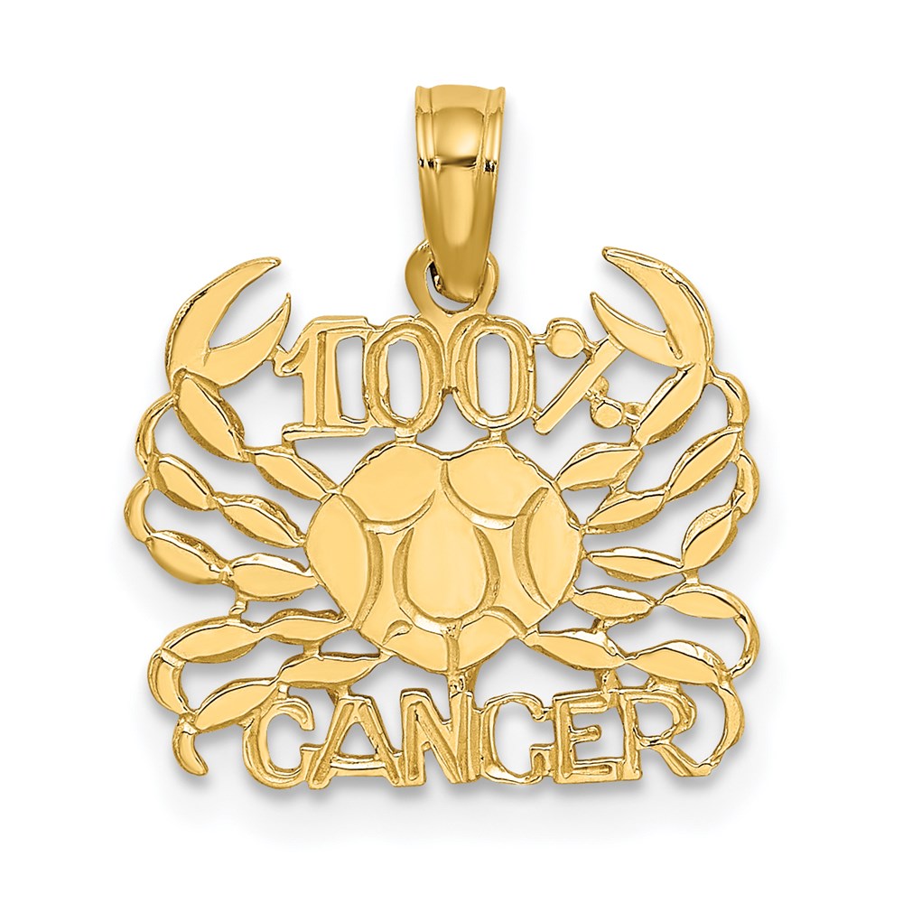 Gold 100% CANCER Crab Small Zodiac Charm Necklace Model-D4057 - Charlie & Co. Jewelry