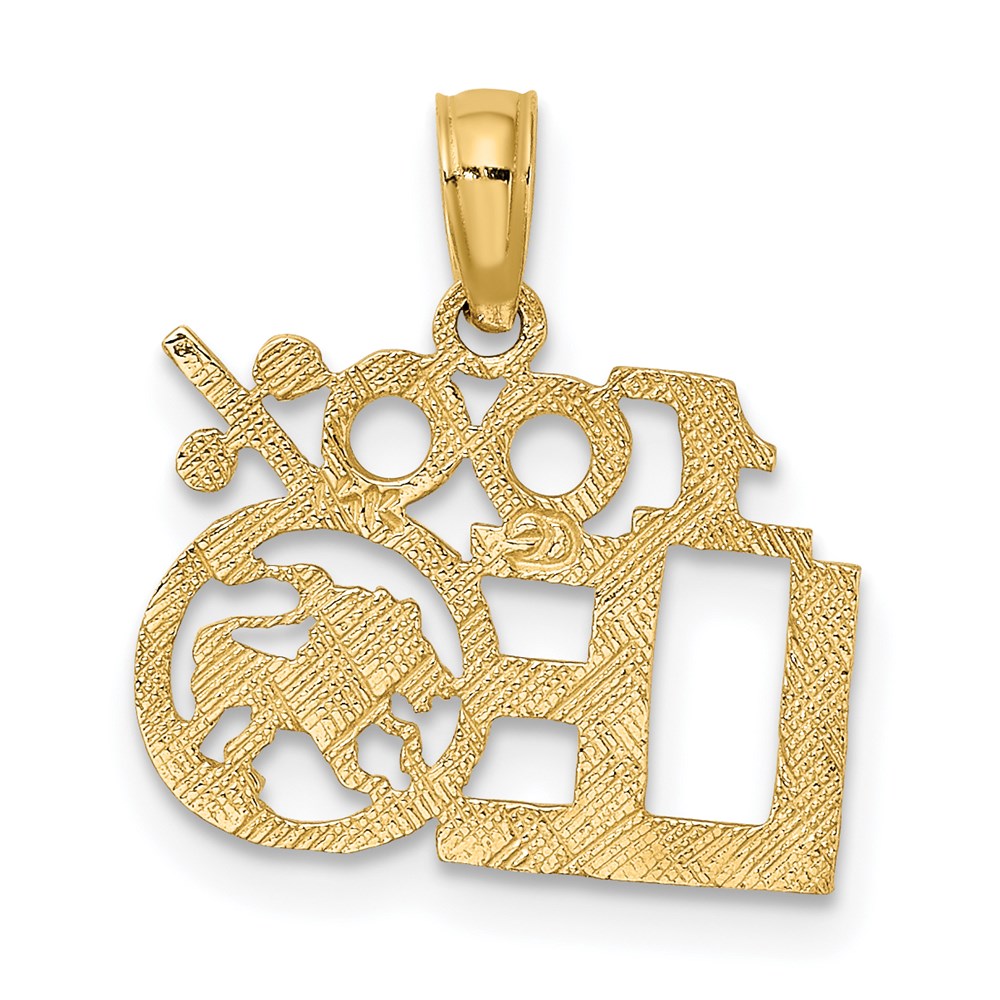 Gold 100% LEO Lion Small Zodiac Charm Necklace Model-D4058 - Charlie & Co. Jewelry