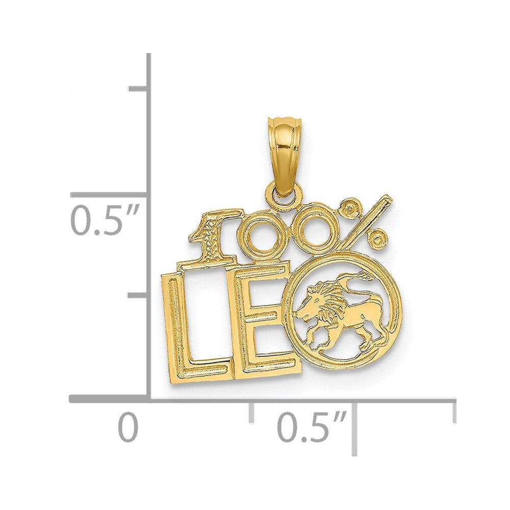 Gold 100% LEO Lion Small Zodiac Charm Necklace Model-D4058 - Charlie & Co. Jewelry