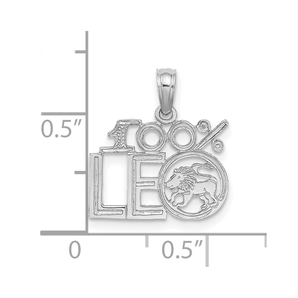 White Gold 100% LEO Lion Small Zodiac Charm Model-D4058W - Charlie & Co. Jewelry