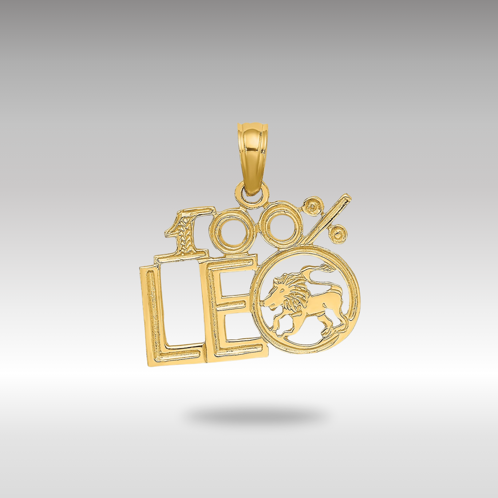 Gold 100% LEO Lion Small Zodiac Charm Necklace Model-D4058 - Charlie & Co. Jewelry