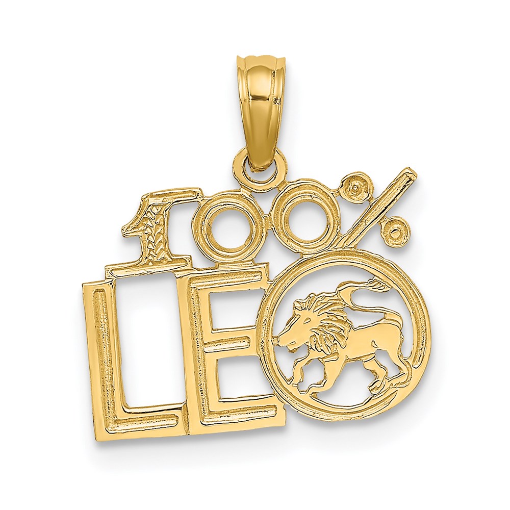 Gold 100% LEO Lion Small Zodiac Charm Necklace Model-D4058 - Charlie & Co. Jewelry
