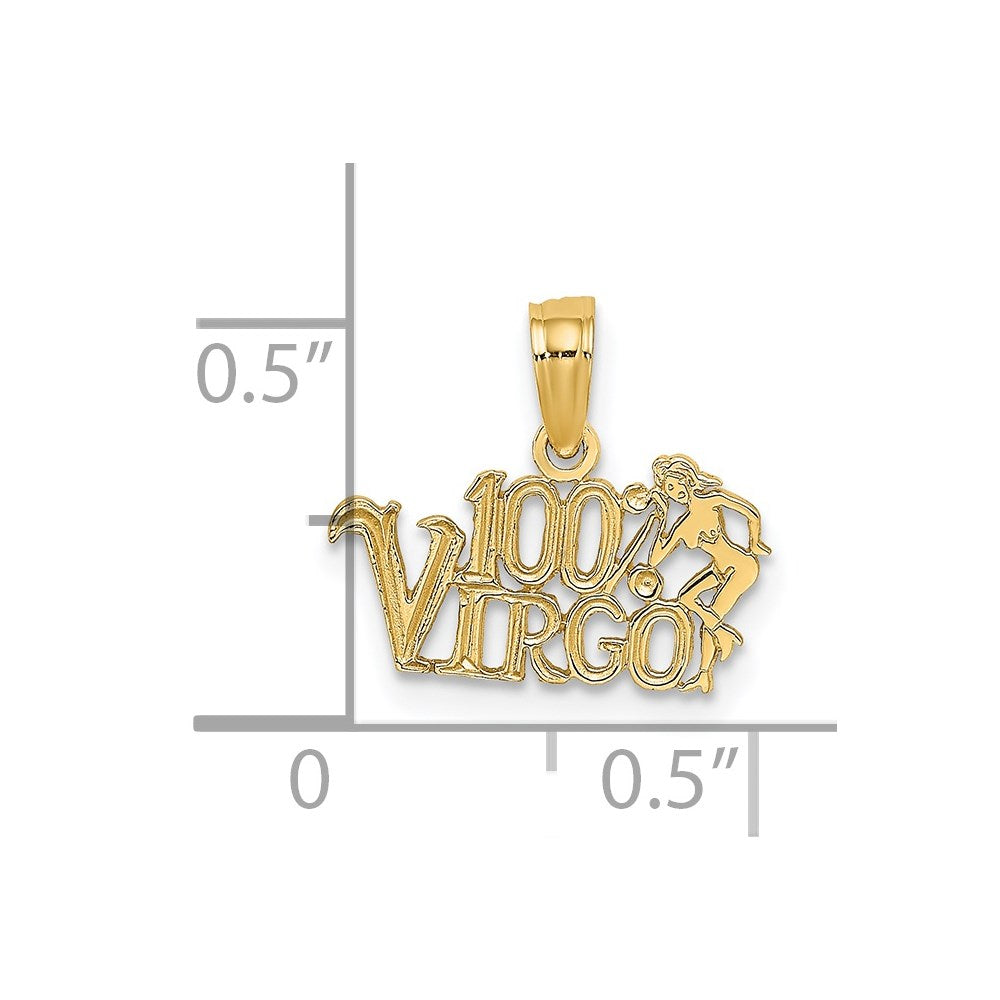 Gold 100% VIRGO Small Zodiac Charm Necklace Model-D4059 - Charlie & Co. Jewelry