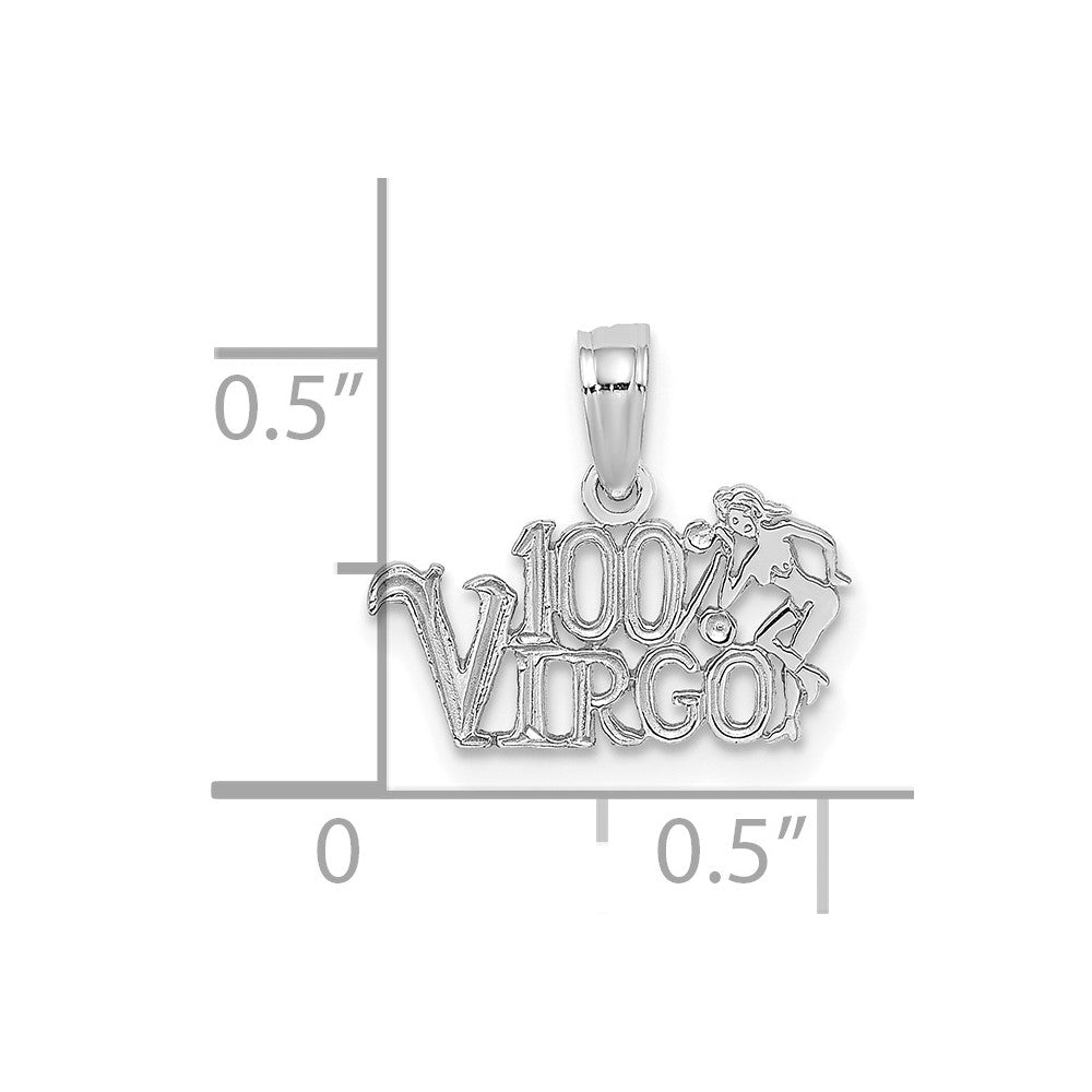 White Gold 100% VIRGO Small Zodiac Charm Model-D4059W - Charlie & Co. Jewelry