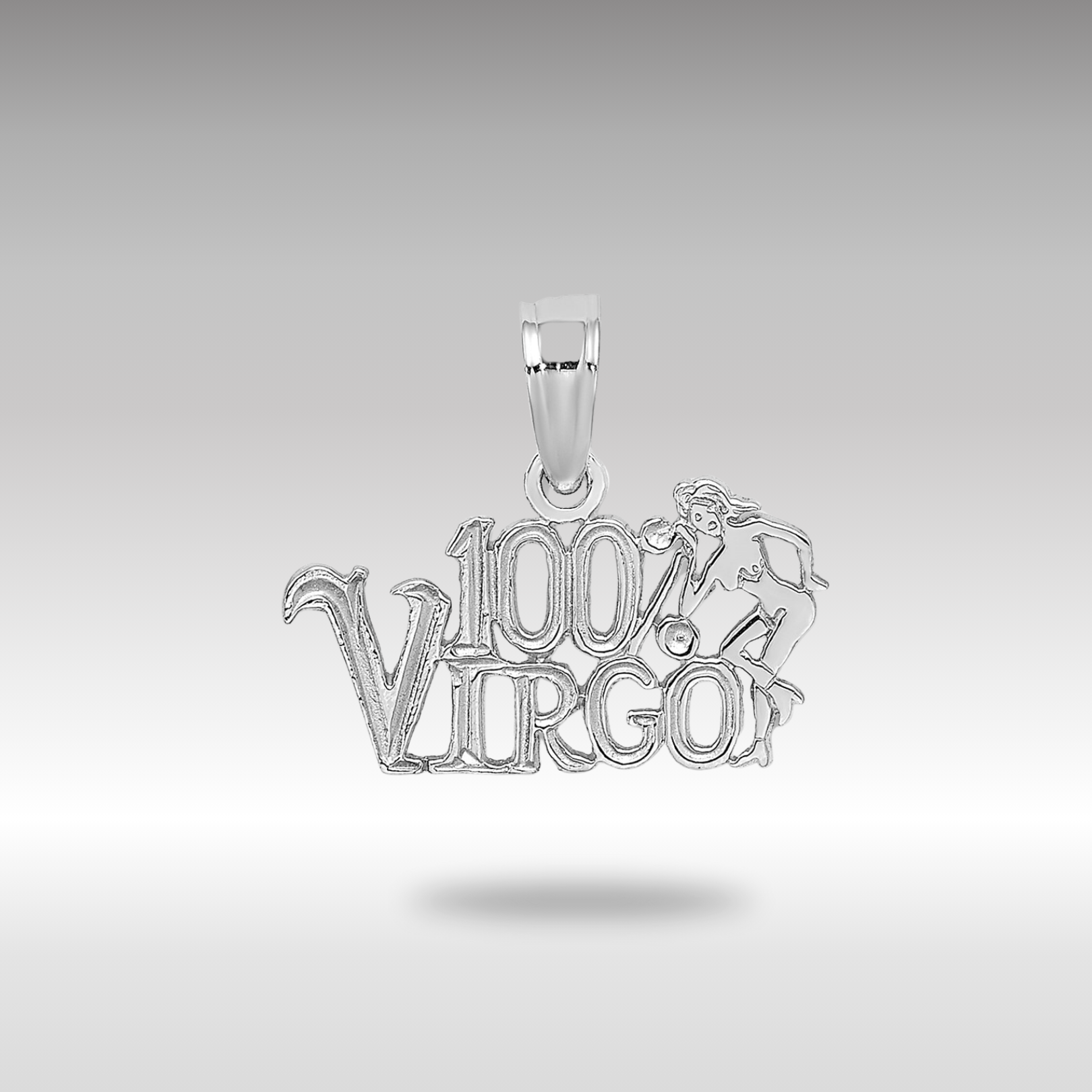 White Gold 100% VIRGO Small Zodiac Charm Model-D4059W - Charlie & Co. Jewelry