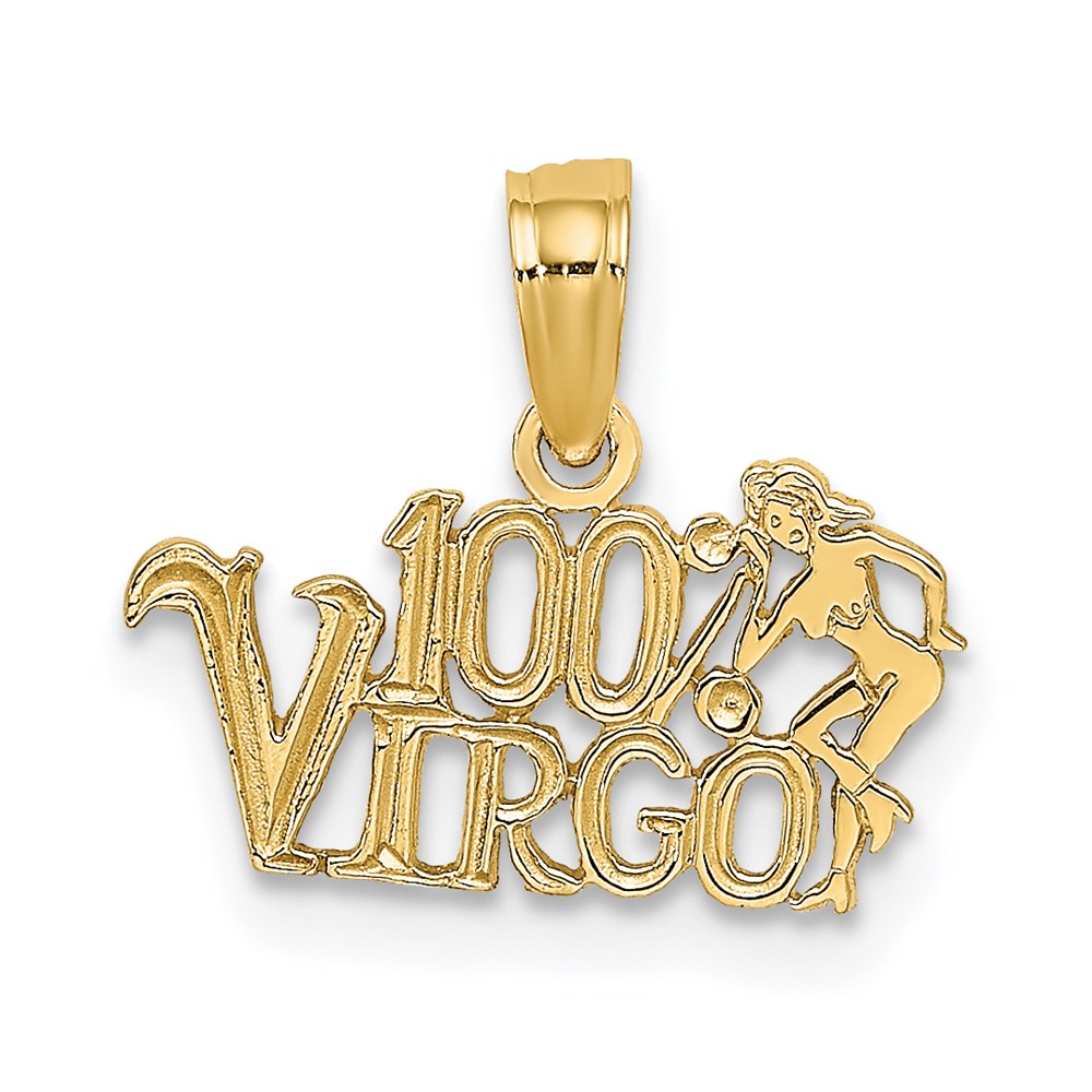 Gold 100% VIRGO Small Zodiac Charm Necklace Model-D4059 - Charlie & Co. Jewelry