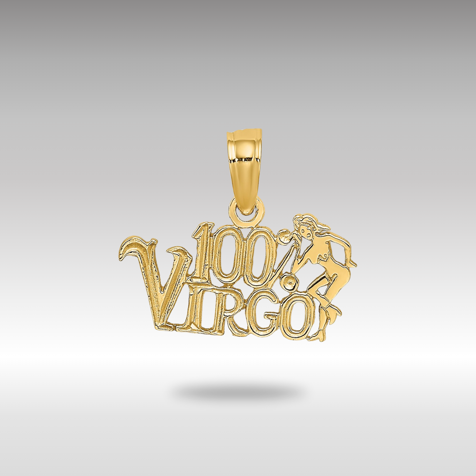 Gold 100% VIRGO Small Zodiac Charm Necklace Model-D4059 - Charlie & Co. Jewelry
