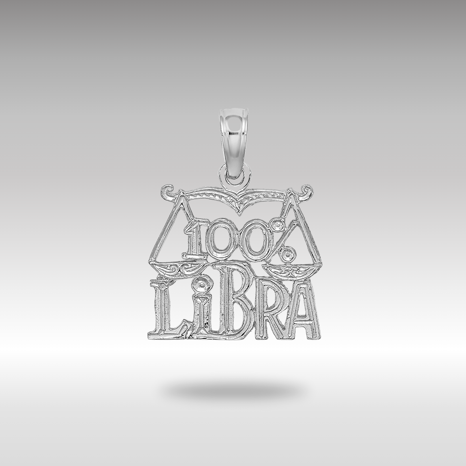 White Gold 100% LIBRA Small Zodiac Charm Model-D4060W - Charlie & Co. Jewelry