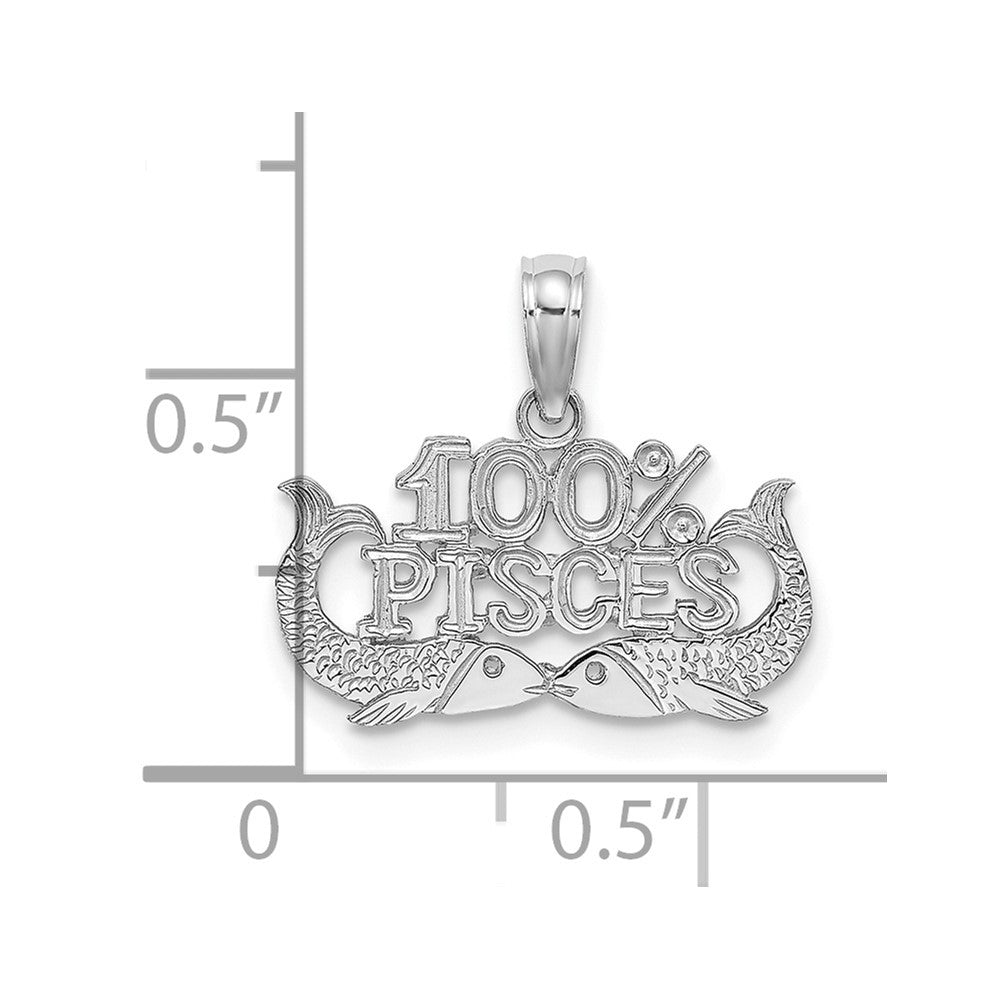 White Gold 100% PISCES Fish Small Zodiac Charm Model-D4065W - Charlie & Co. Jewelry