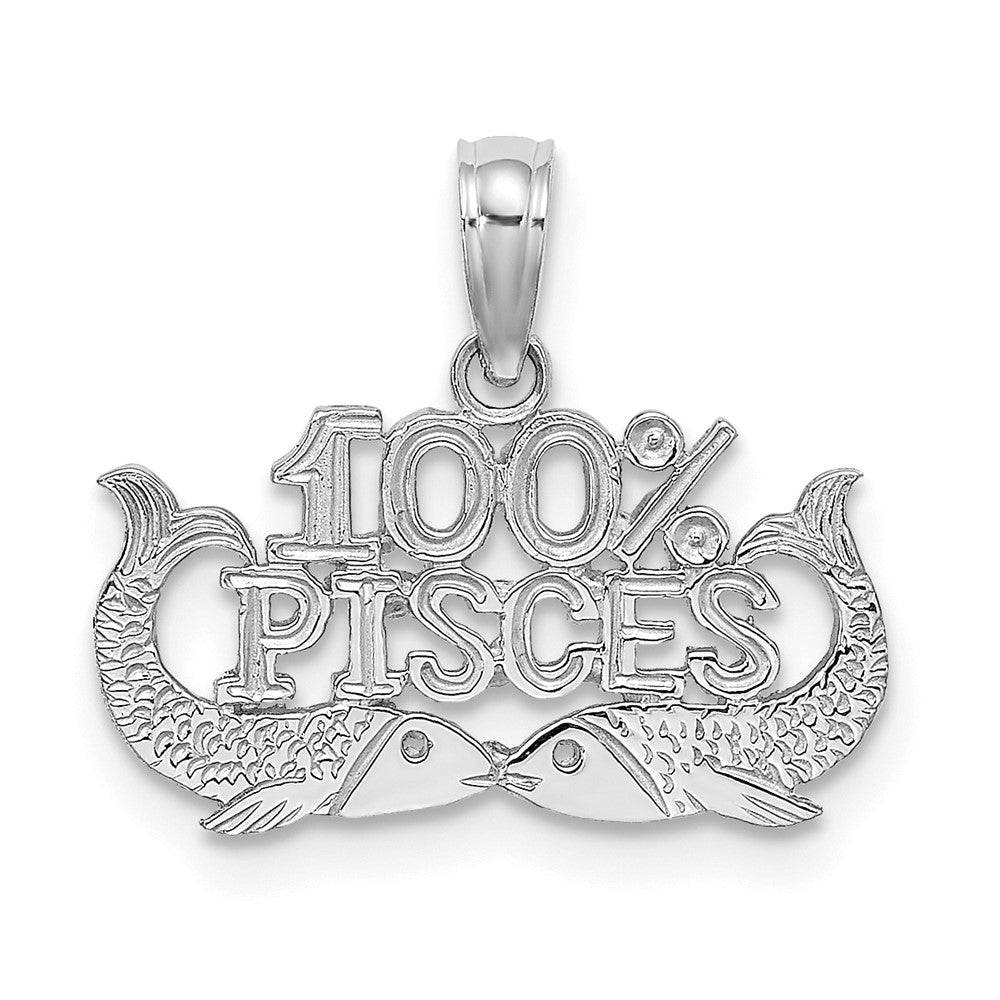 White Gold 100% PISCES Fish Small Zodiac Charm Model-D4065W - Charlie & Co. Jewelry