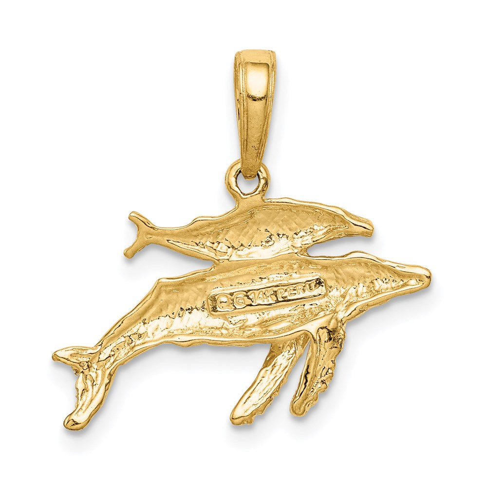 Charlie & Co Jewelry | 14k Mother And Baby Humpback Whale Pendant - Model D4130
