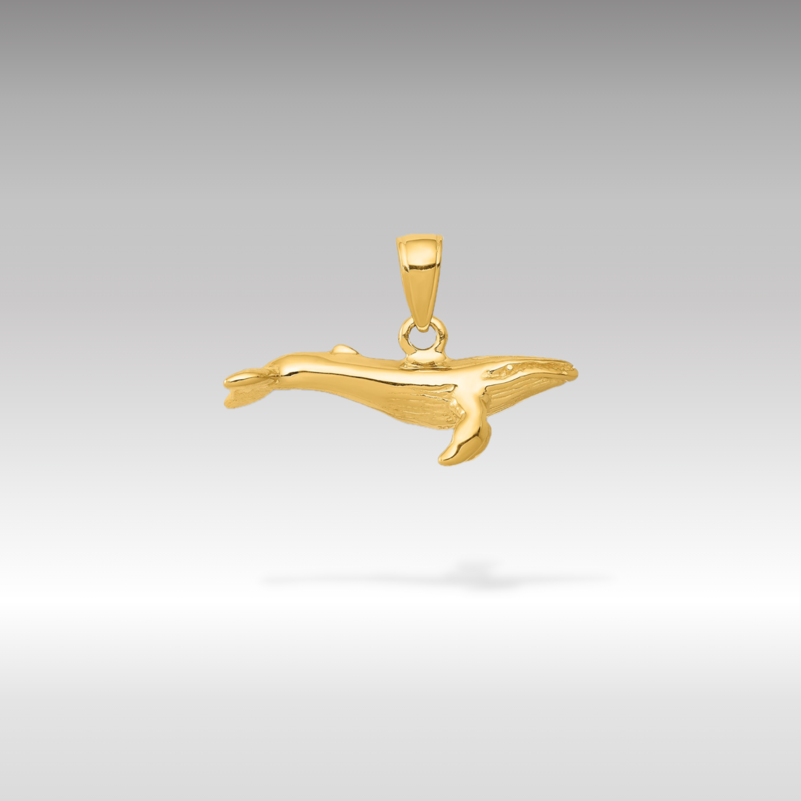 14K Gold 3D Humpback Whale Pendant - Charlie & Co. Jewelry