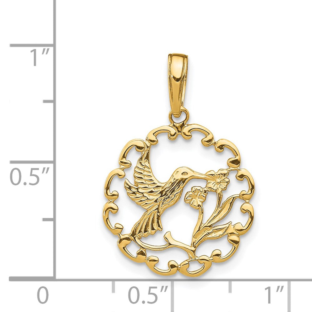 14K Gold Hummingbird Pendant Necklace - Charlie & Co. Jewelry