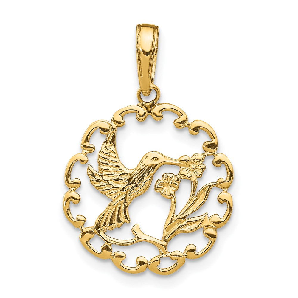 14K Gold Hummingbird Pendant Necklace - Charlie & Co. Jewelry