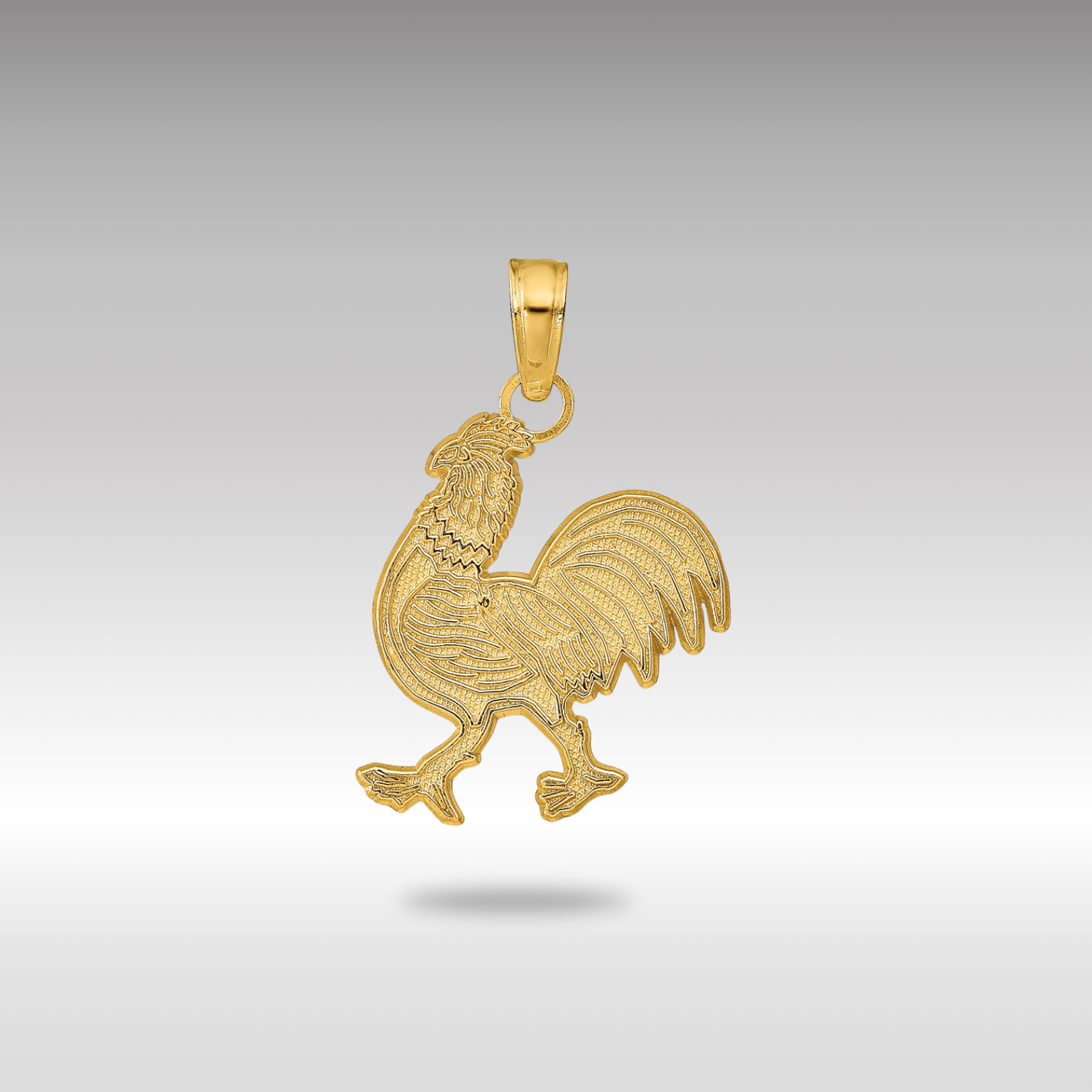 Gold Rooster Pendant Necklace Model-D4222 - Charlie & Co. Jewelry