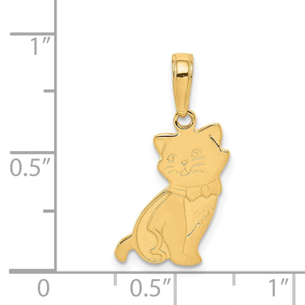 Gold Sitting Cat Pendant Necklace - Model D4239 - Charlie & Co. Jewelry