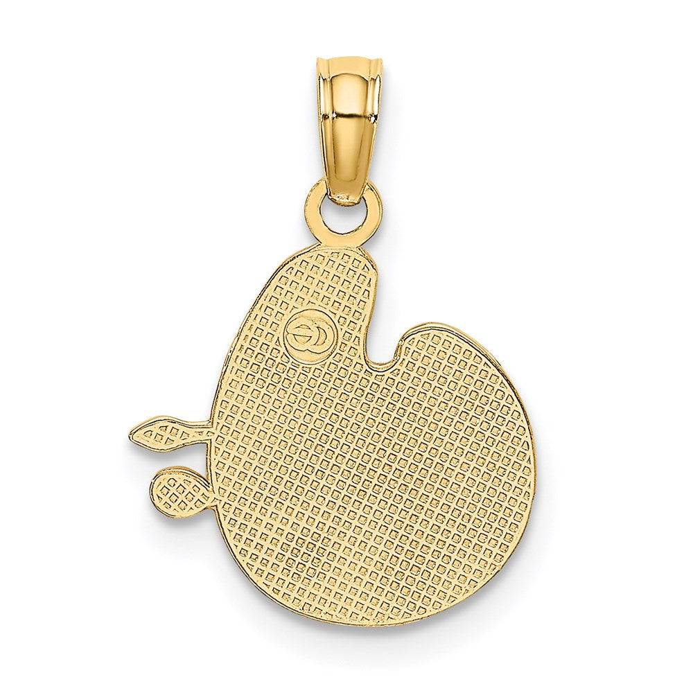 14K Gold Paint Pallet and Brushes Necklace Charm - Charlie & Co. Jewelry
