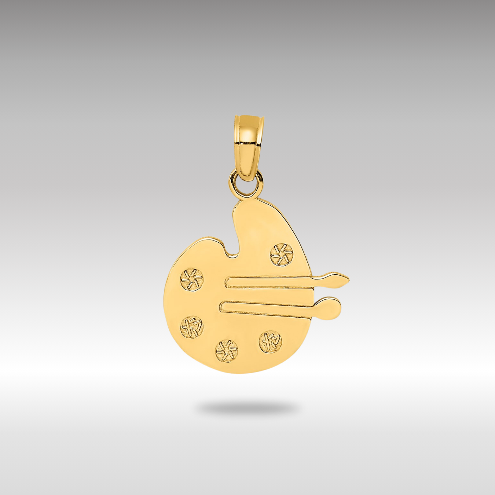 Gold Paint Pallet and Brushes Necklace Pendant - Charlie & Co. Jewelry
