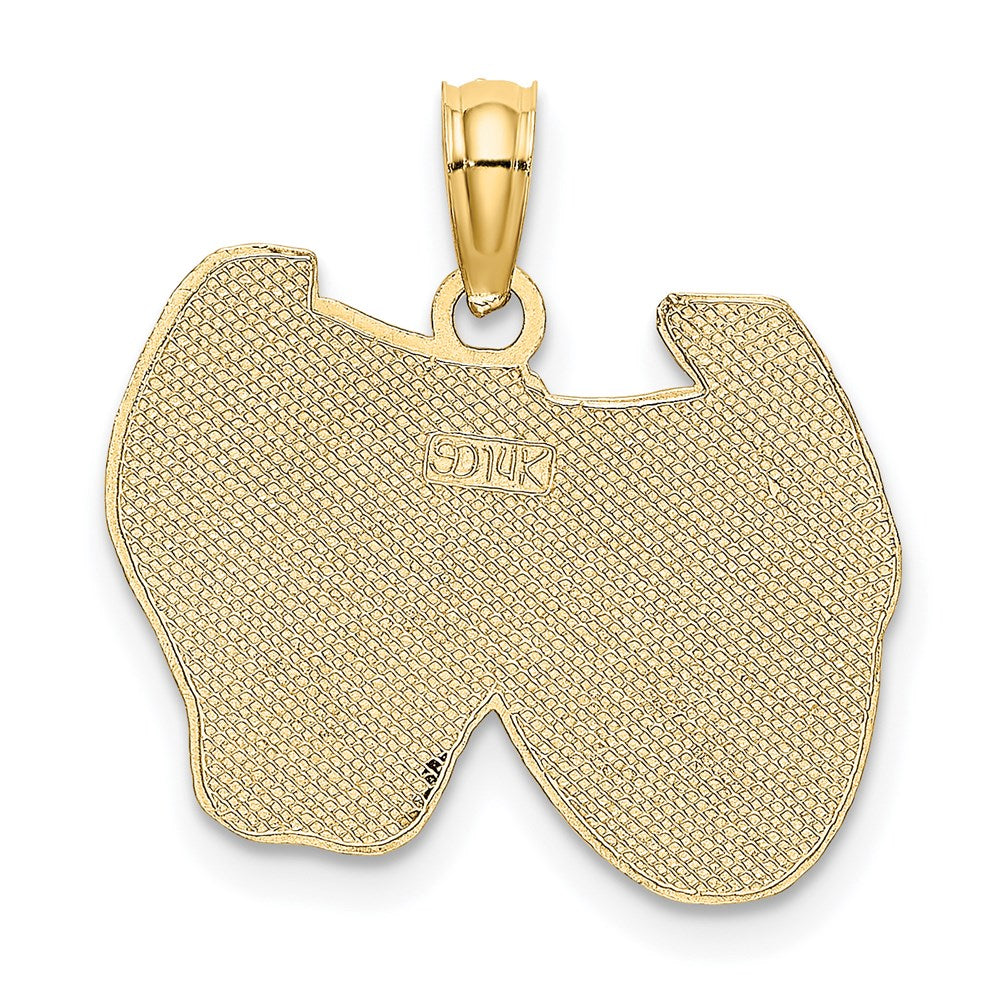 14K Gold Comedy/Tragedy Mask Necklace Charm - Charlie & Co. Jewelry