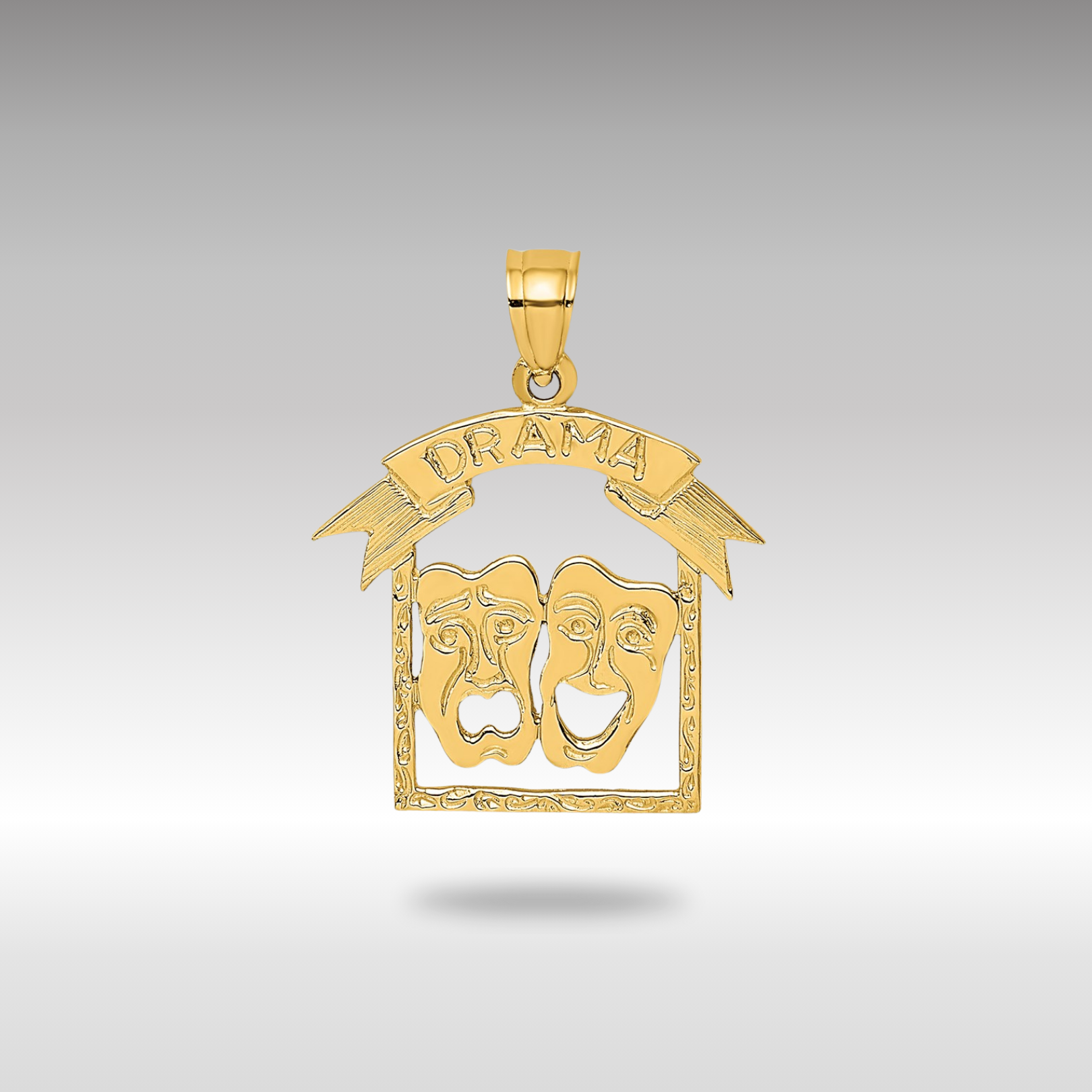 Gold Comedy/Tragedy Drama Necklace Pendant - Charlie & Co. Jewelry