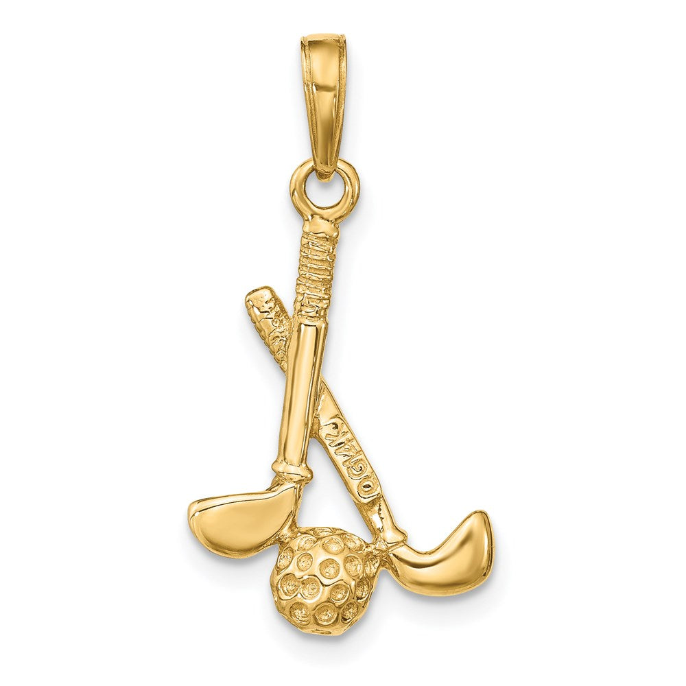 Charlie & Co Jewelry | 14k 3-d Clubs And Ball Pendant - Model D4281