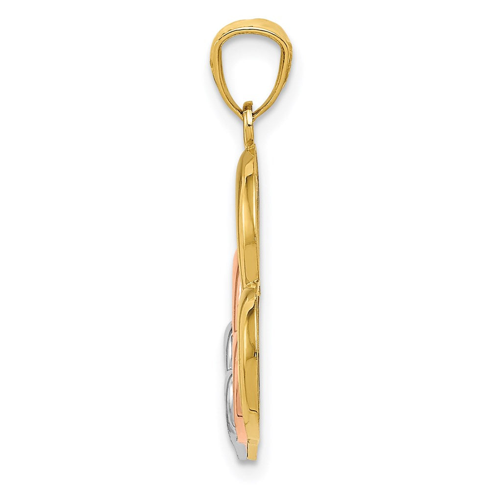 Gold Triple Heart Necklace Pendant Model-D4356 - Charlie & Co. Jewelry