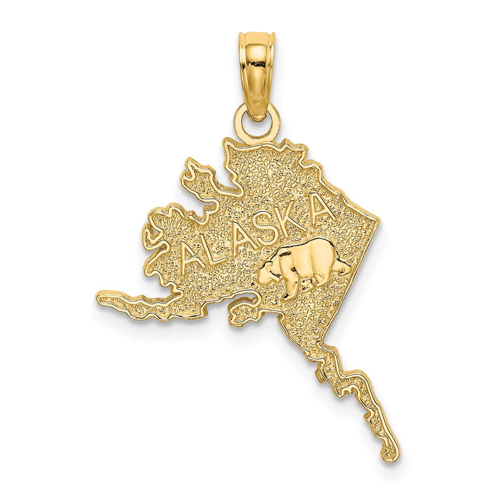 Charlie & Co Jewelry | 14k Polished/textured Alaska Map Charm - Model D4409
